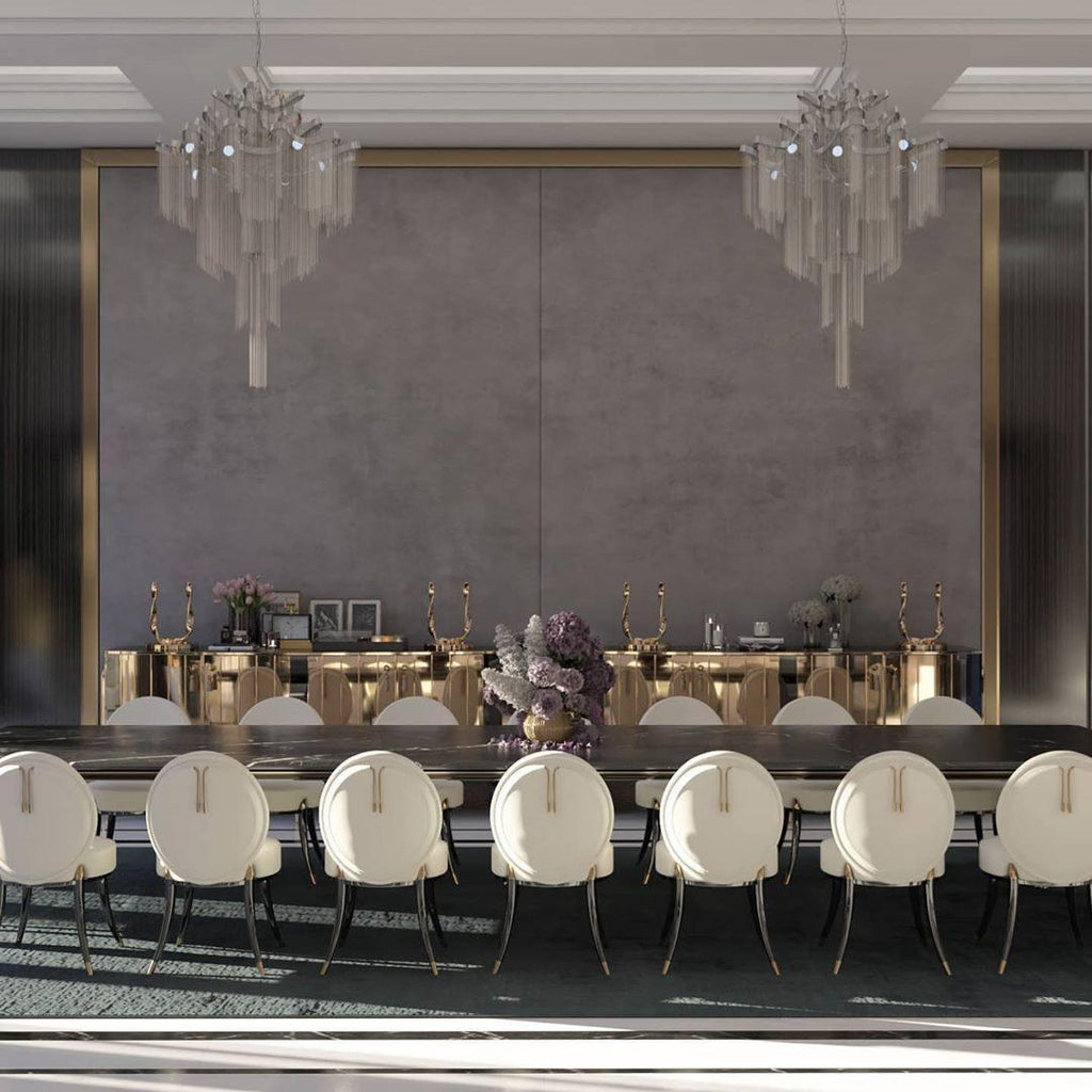 Stream Chain Chandelier — Cascading Link Design, Gold & Silver Finishes