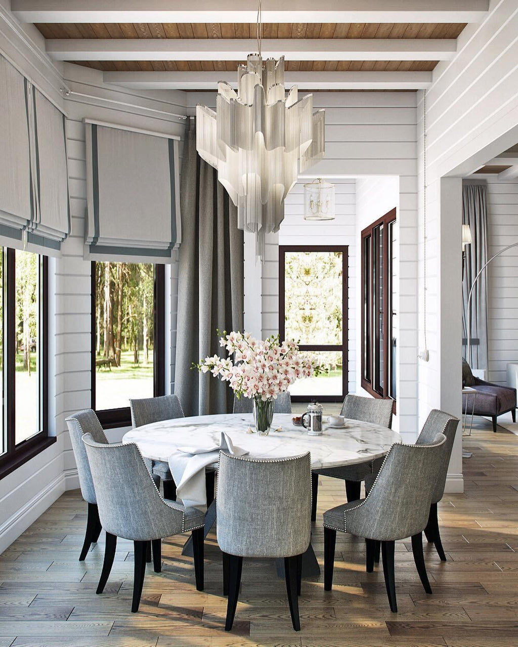 Stream Chain Chandelier — Cascading Link Design, Gold & Silver Finishes