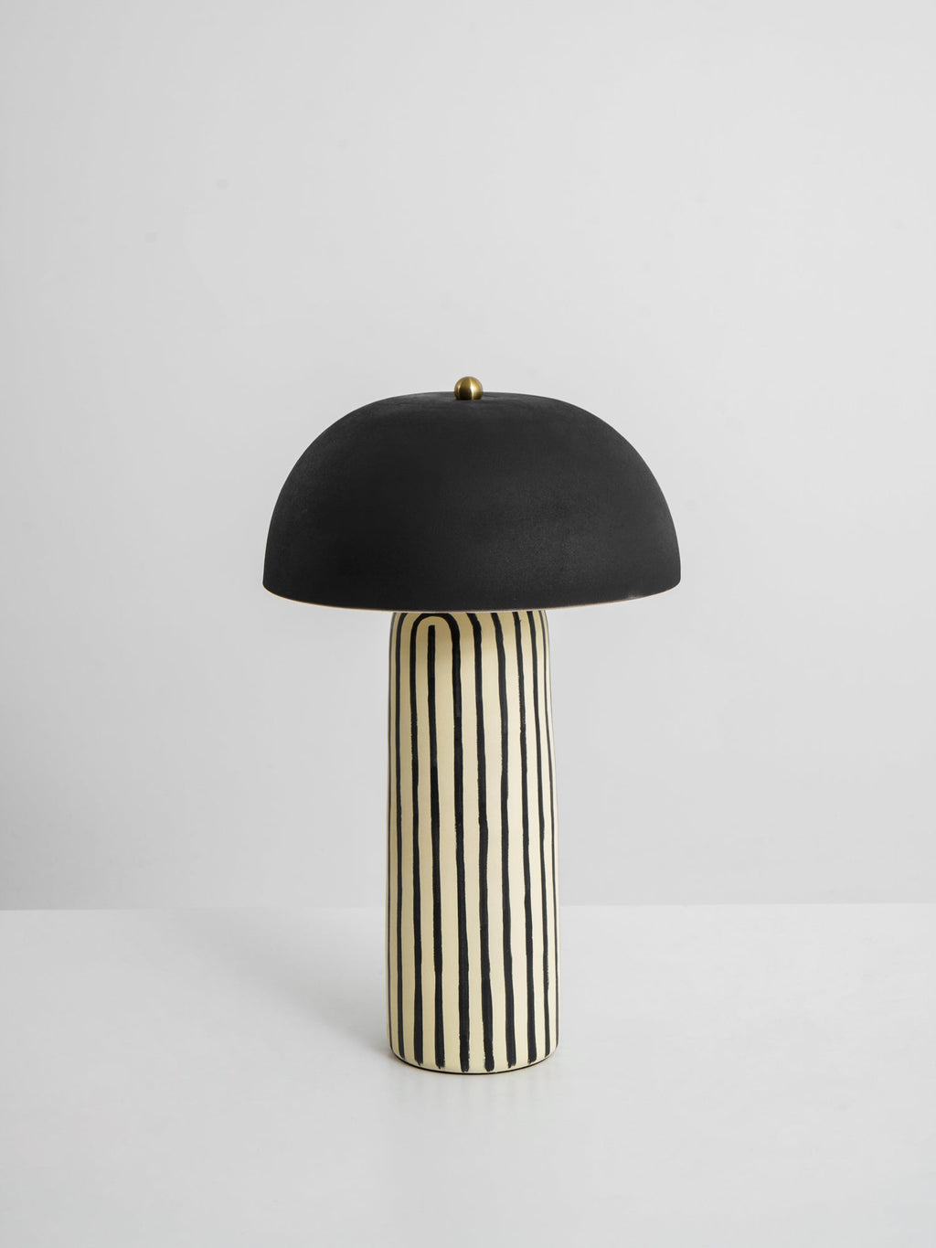 Stria Matte Black Dome Table Lamp