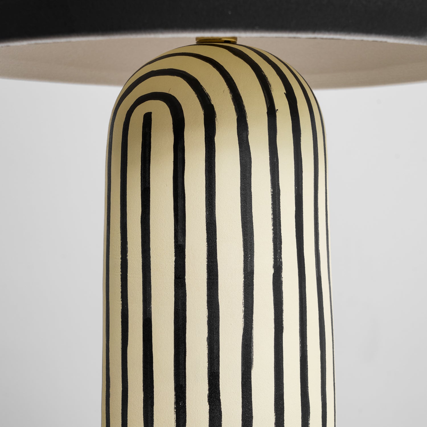 Stria Matte Black Dome Table Lamp