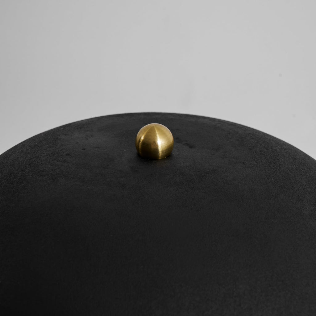 Stria Matte Black Dome Table Lamp
