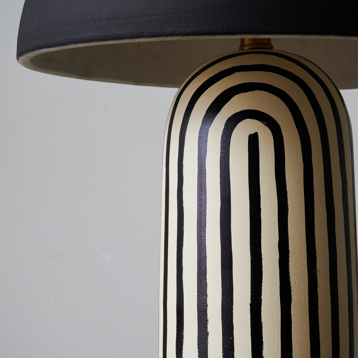 Stria Matte Black Dome Table Lamp