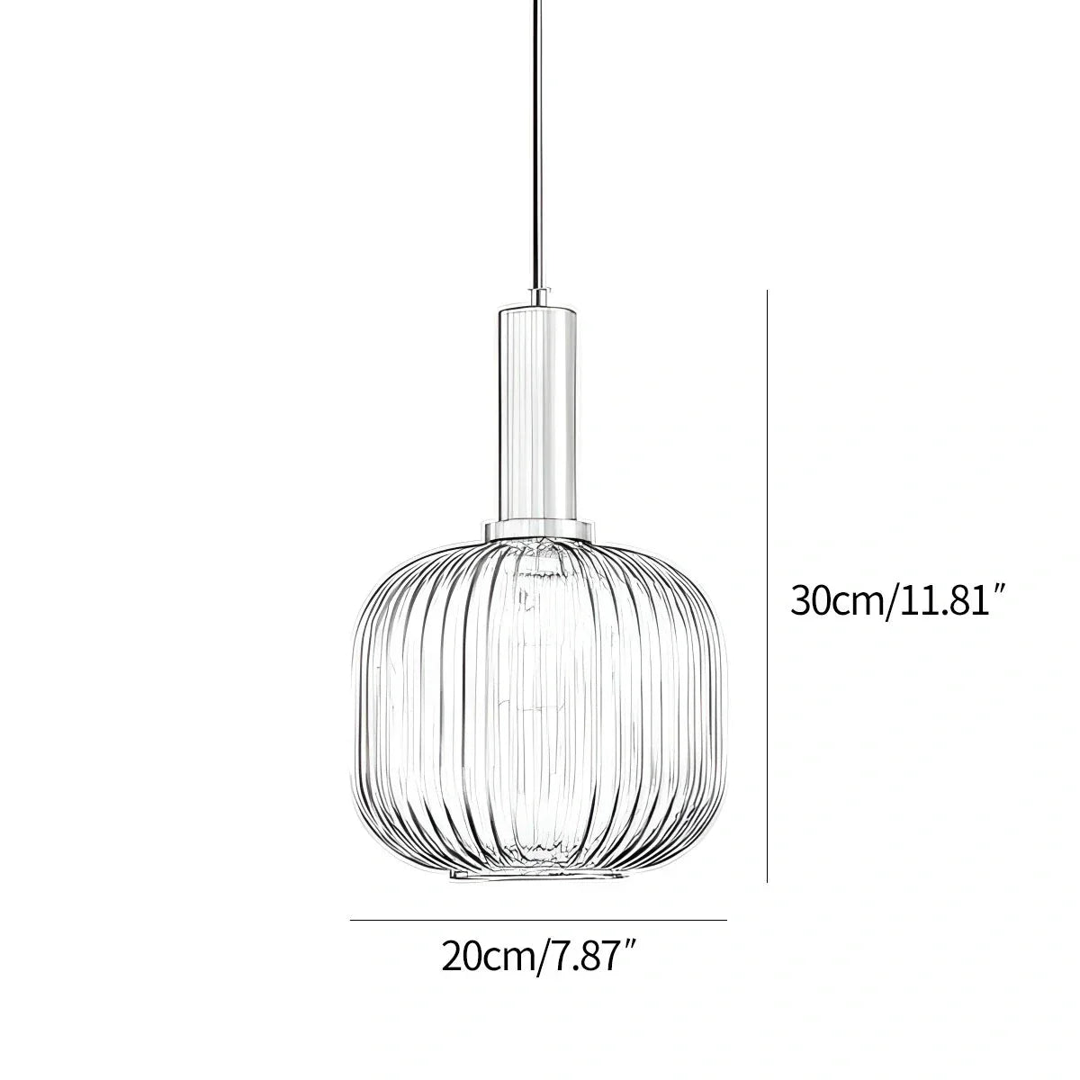 Nordic Vintage Glass Striped Pendeant Light - Orntli
