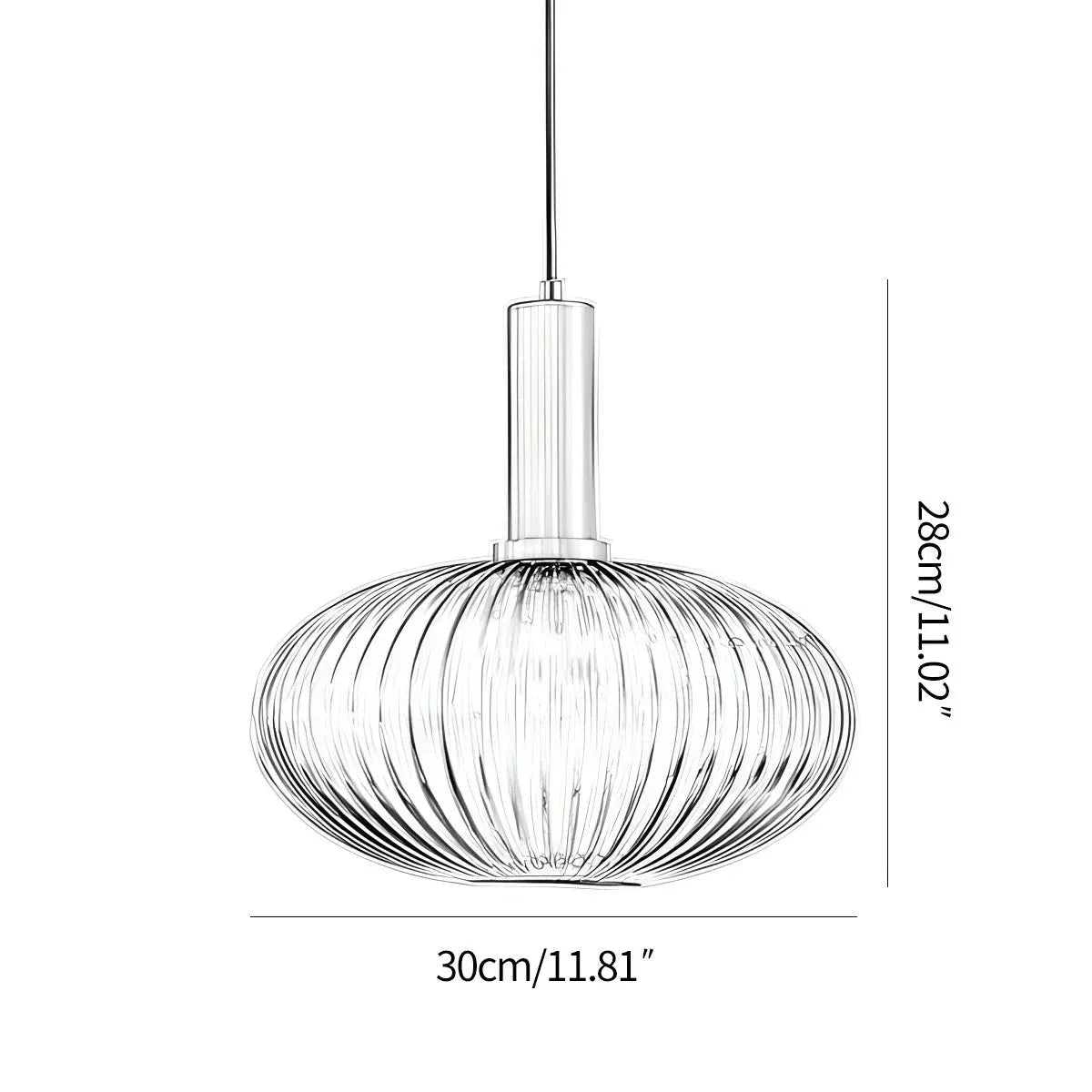 Nordic Vintage Glass Striped Pendeant Light - Orntli