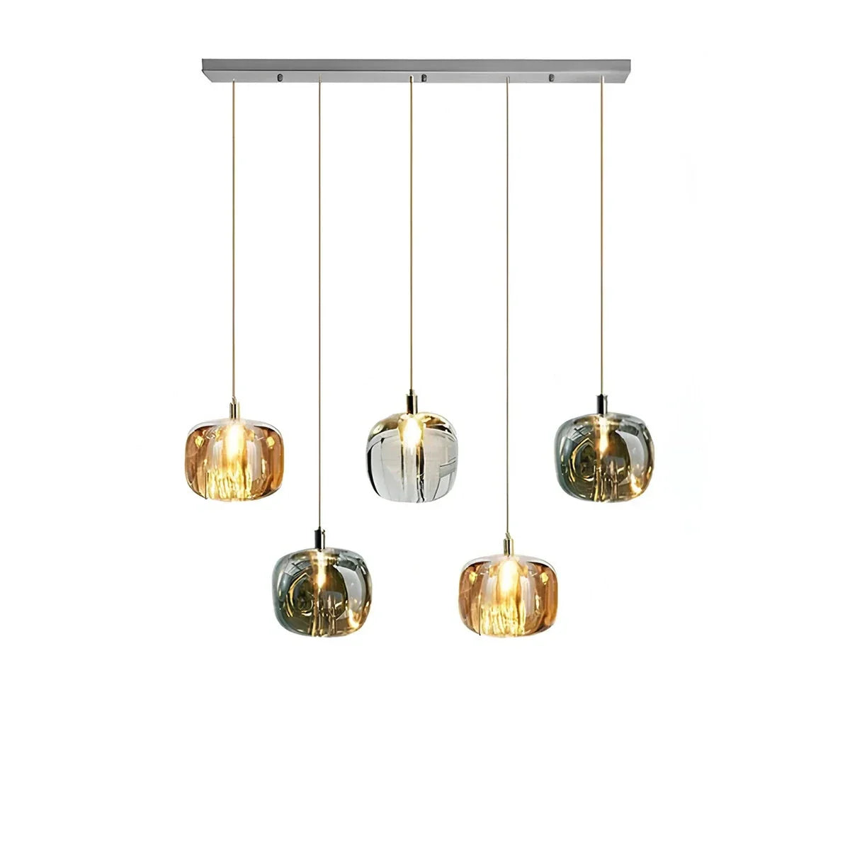 Candelier Gantung Pelbagai Warna Kaca - Orntli