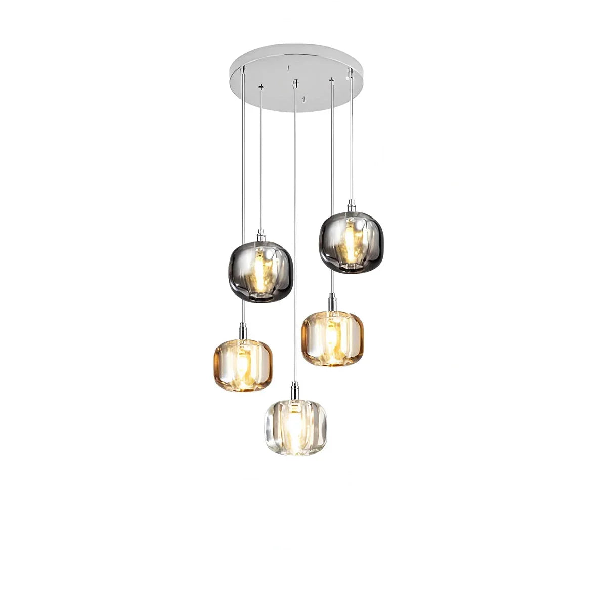 Candelier Gantung Pelbagai Warna Kaca - Orntli