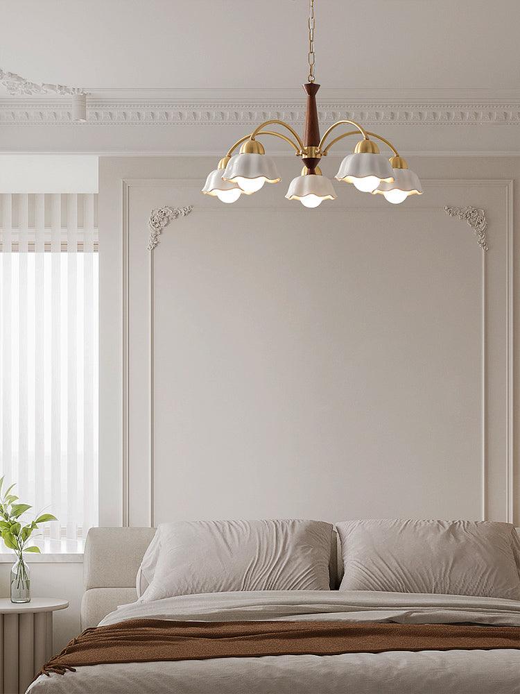 Swedish Modern Gold Multi-Arm Chandelier