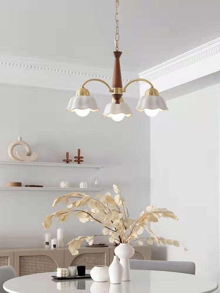 Swedish Modern Gold Multi-Arm Chandelier