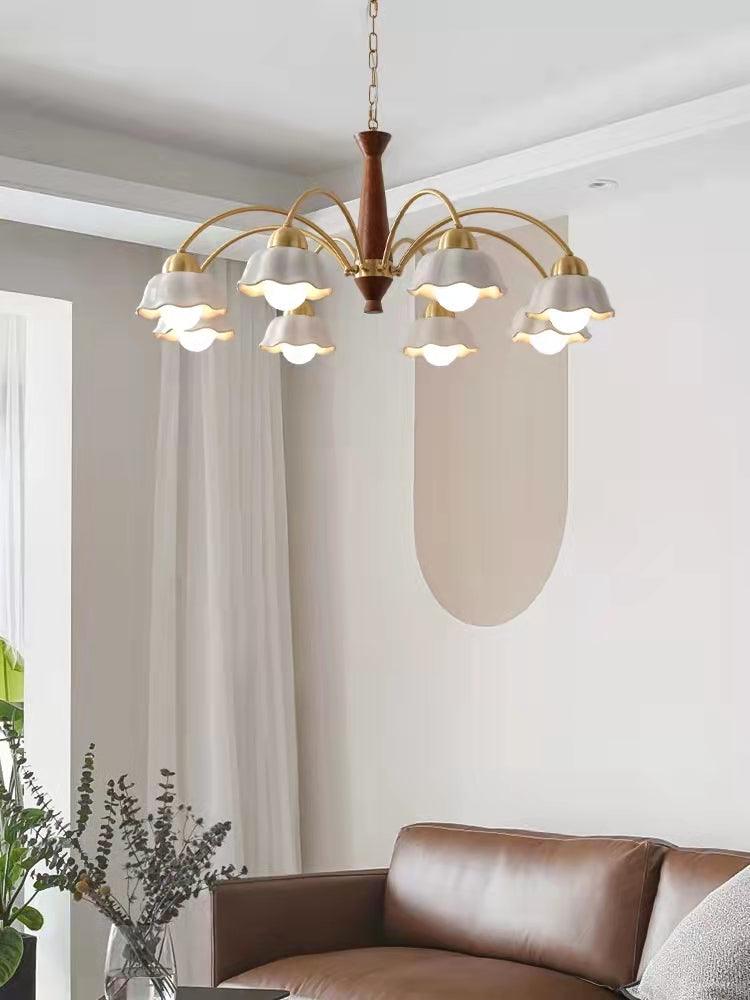 Swedish Modern Gold Multi-Arm Chandelier