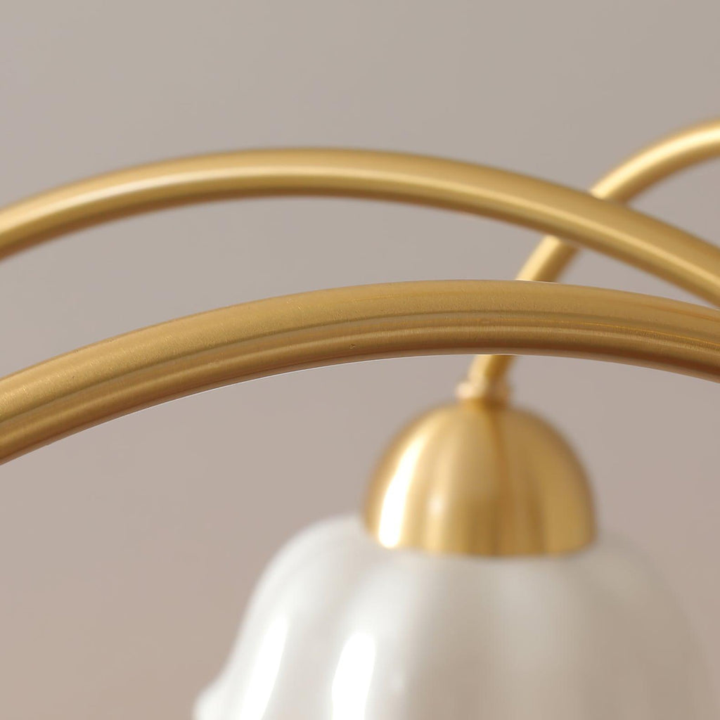 Swedish Modern Gold Multi-Arm Chandelier