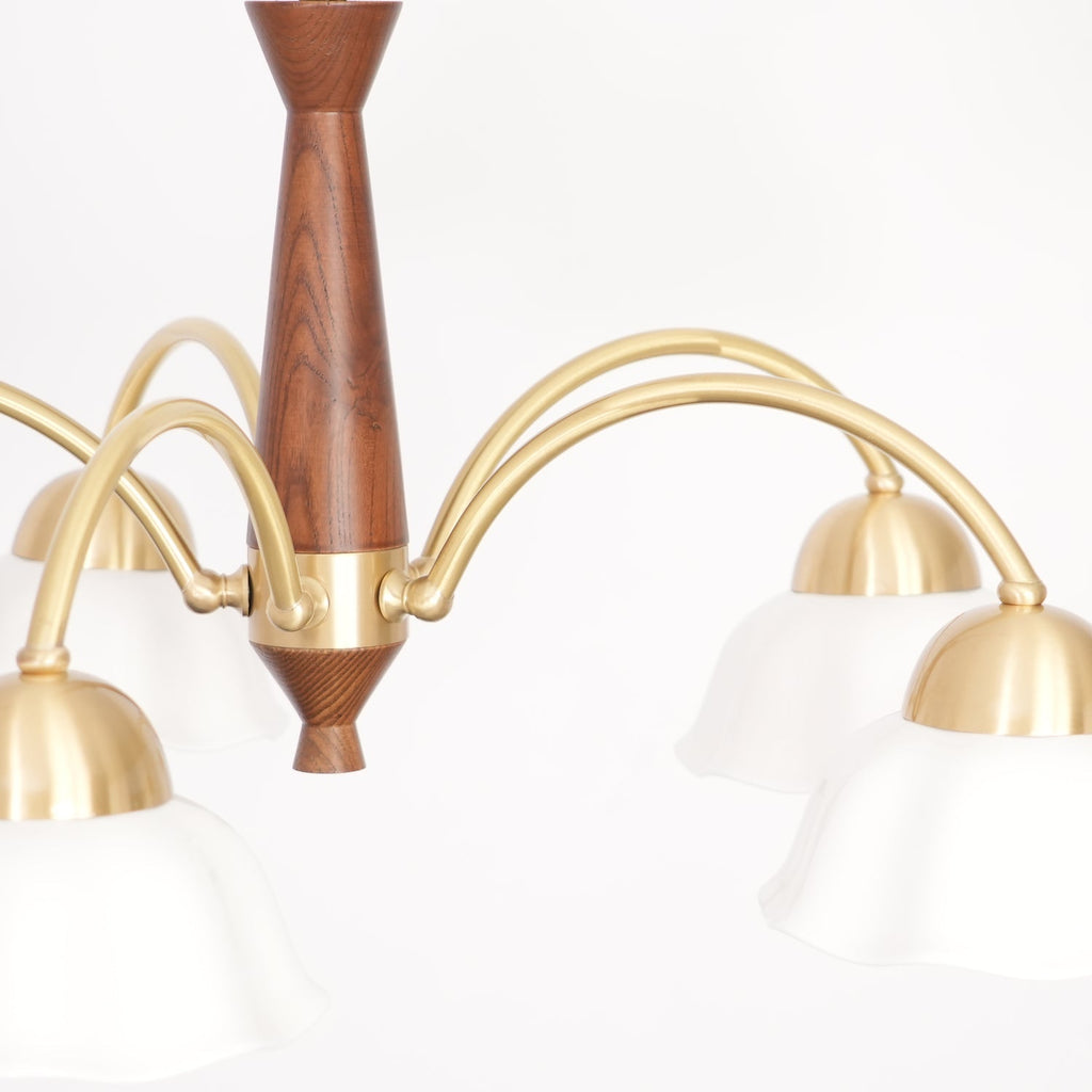 Swedish Modern Gold Multi-Arm Chandelier
