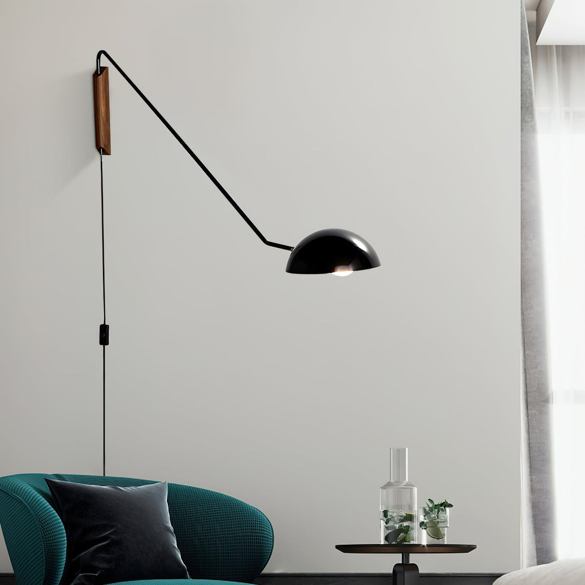 Swing Dome Plug-In Wall Light