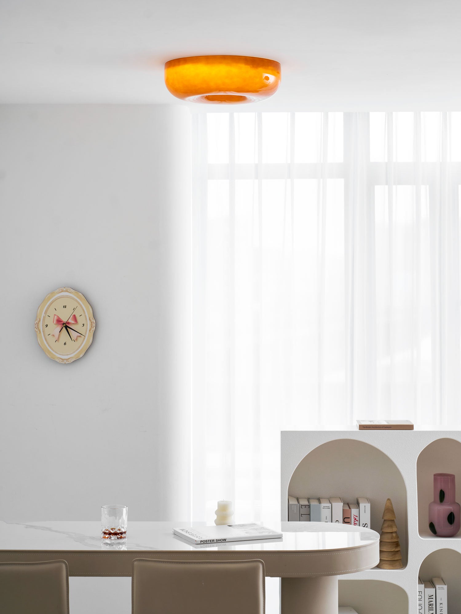 Swirl Glass Ceiling Lamp — White, Coffee, Beige