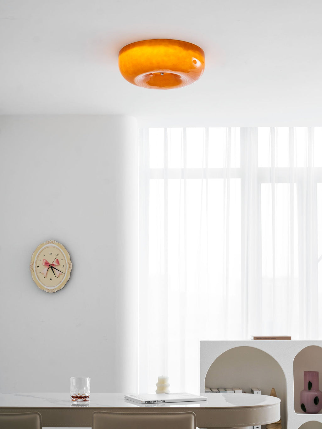Swirl Glass Ceiling Lamp — White, Coffee, Beige
