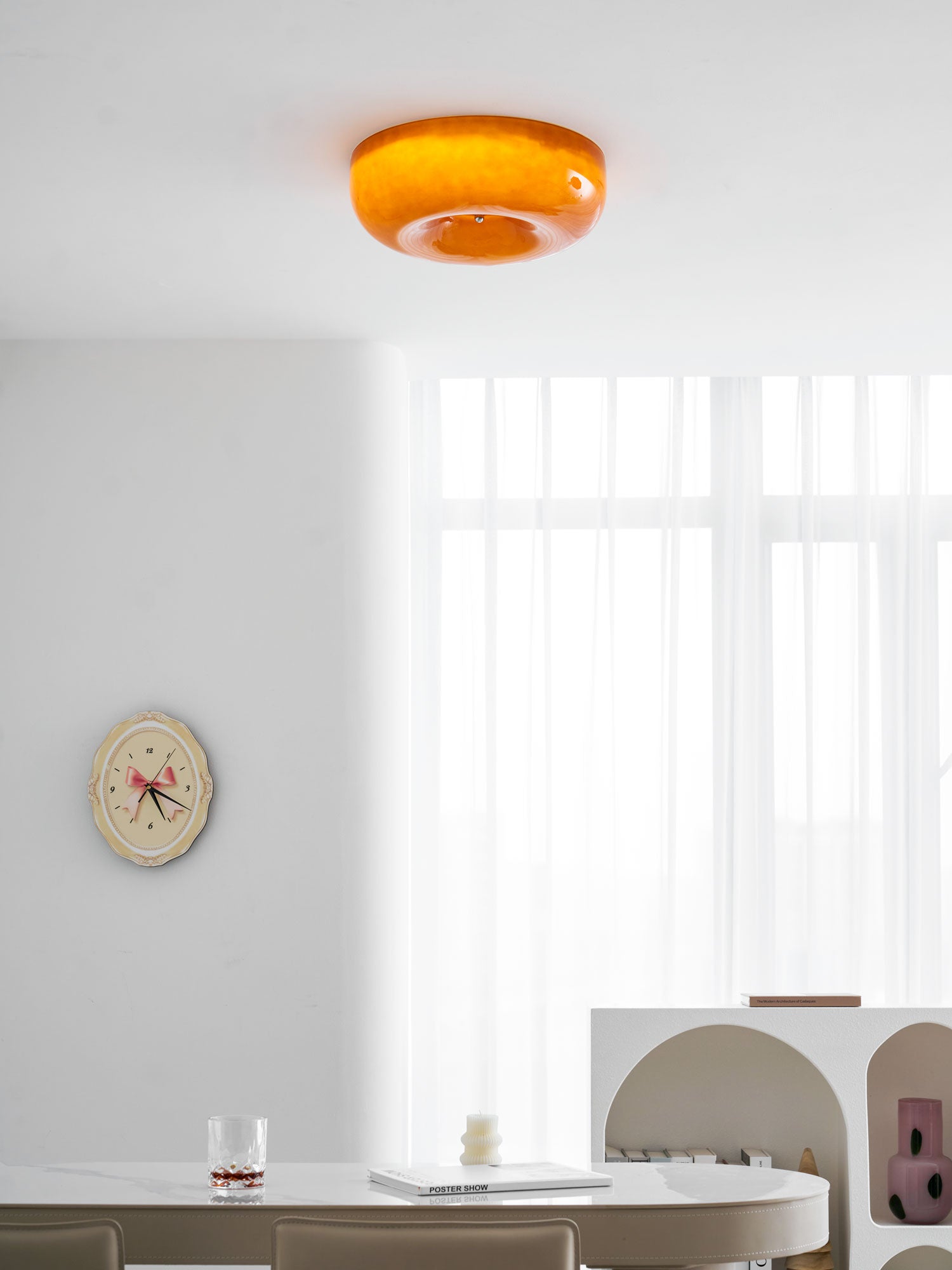 Swirl Glass Ceiling Lamp — White, Coffee, Beige