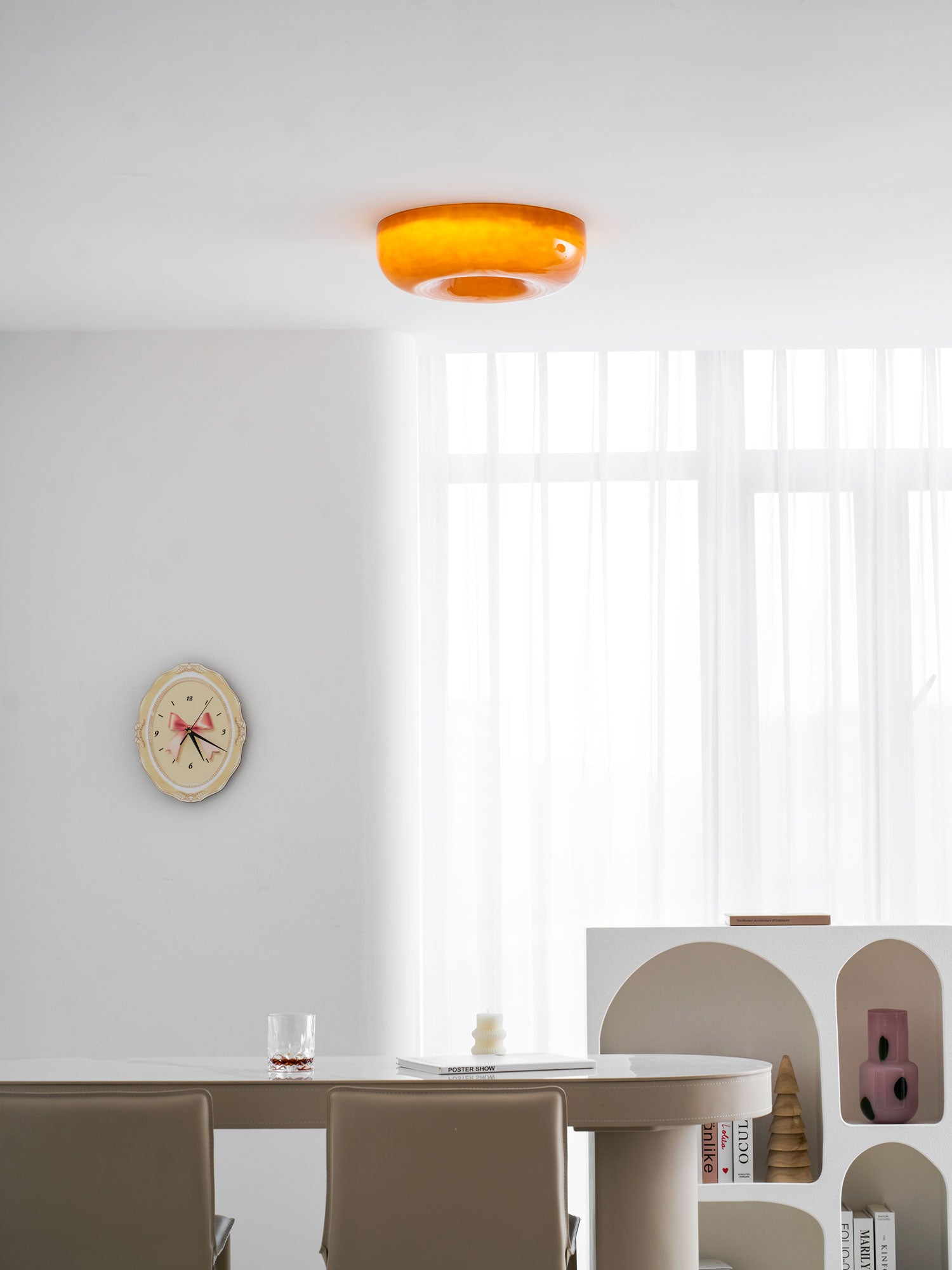 Swirl Glass Ceiling Lamp — White, Coffee, Beige