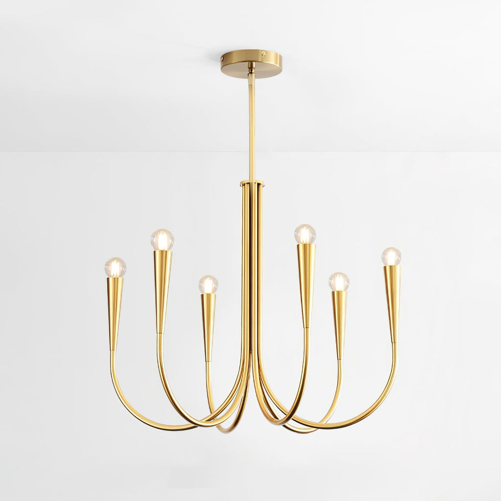 Contemporary Curve Swoop Arm Chandelier