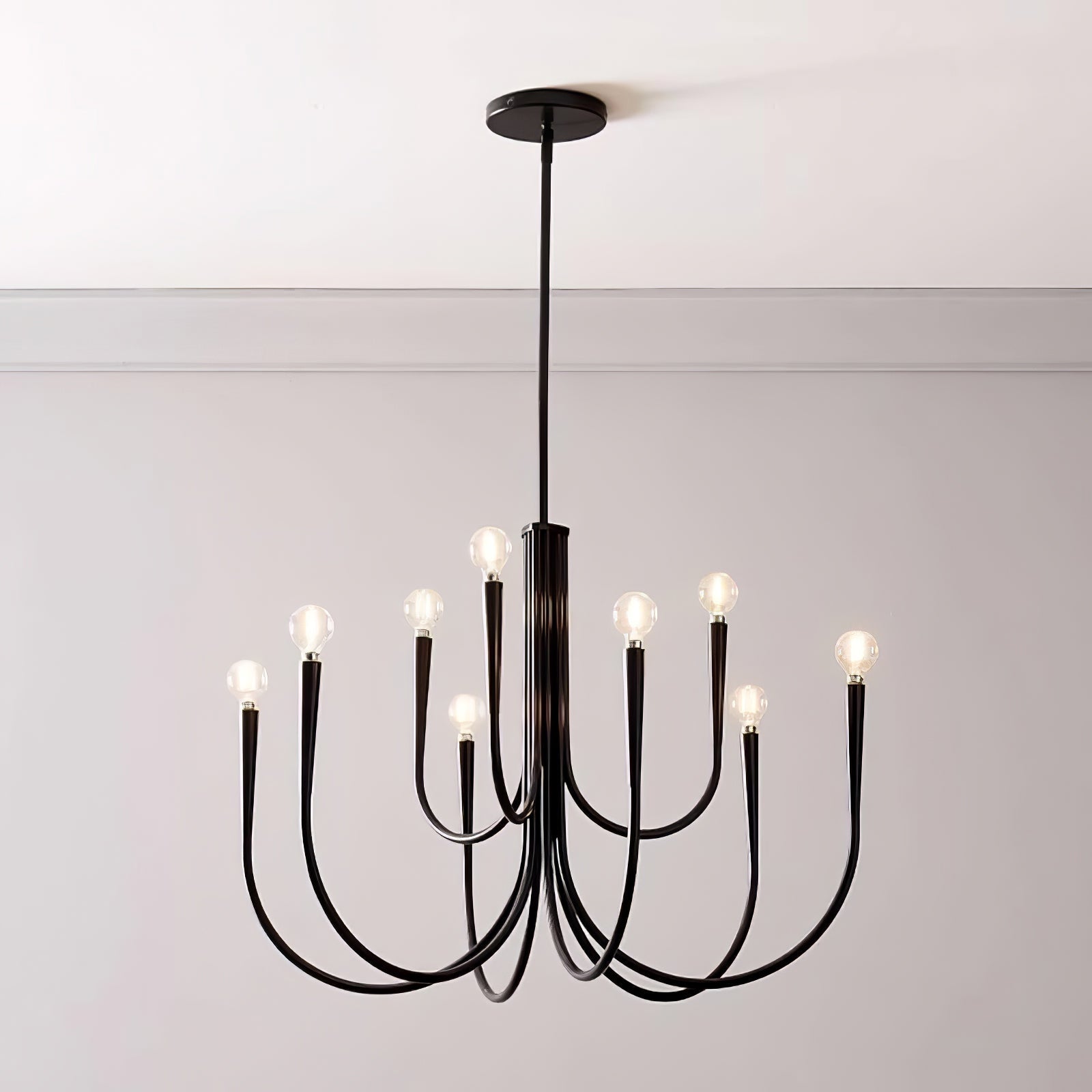 Contemporary Curve Swoop Arm Chandelier