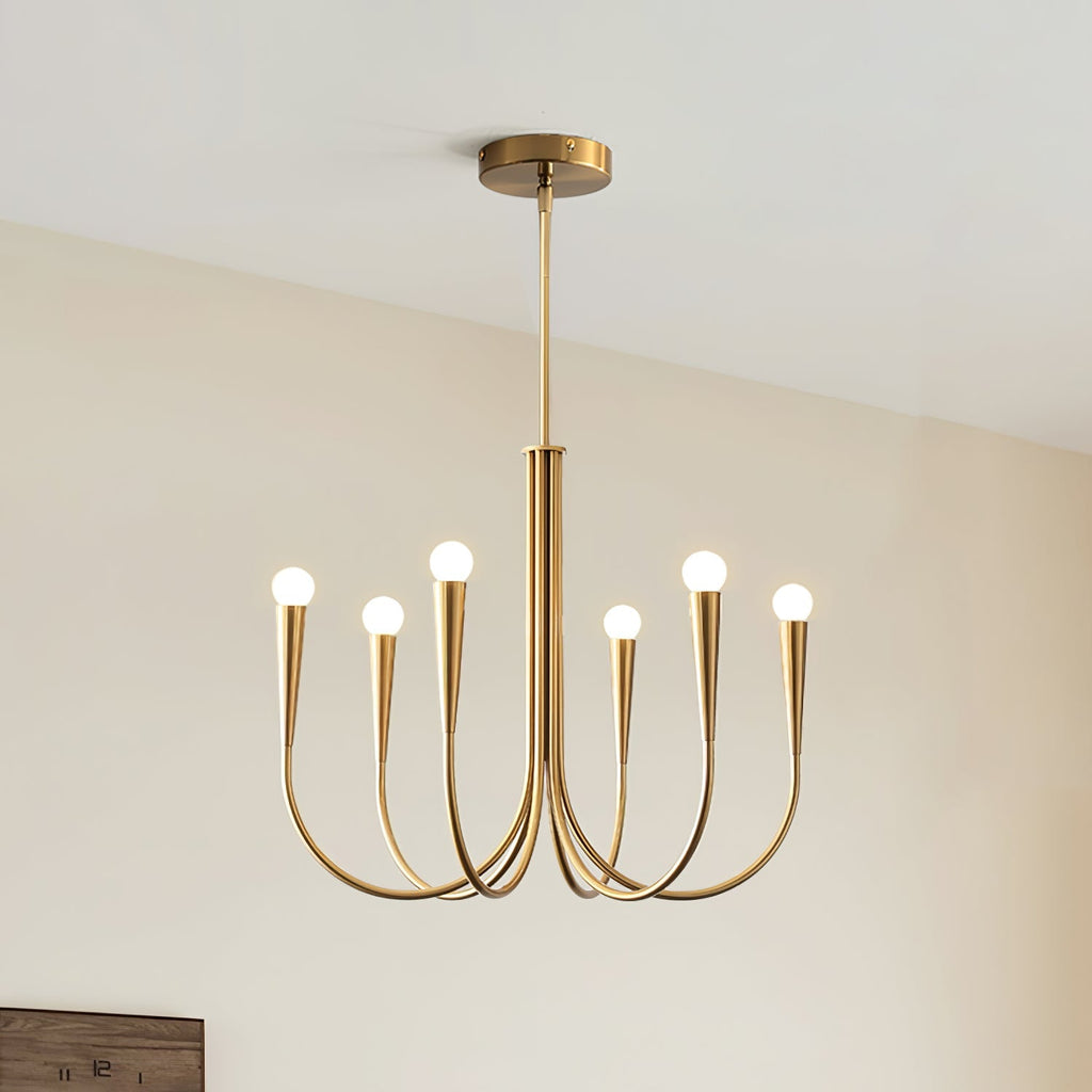Contemporary Curve Swoop Arm Chandelier