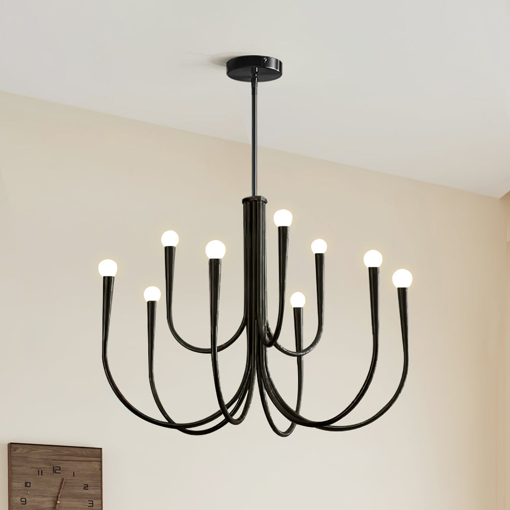 Contemporary Curve Swoop Arm Chandelier