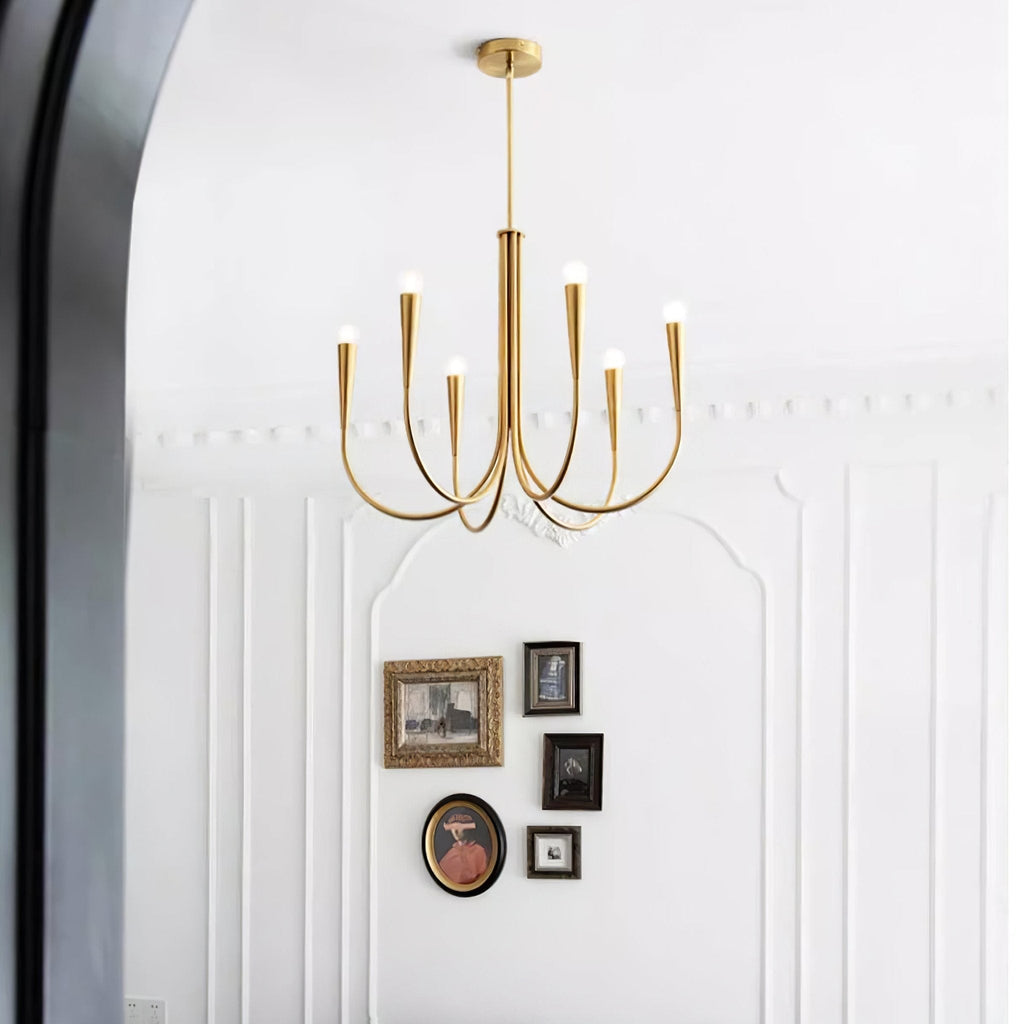 Contemporary Curve Swoop Arm Chandelier