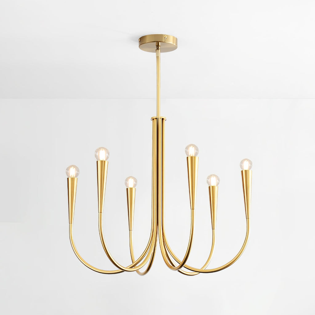Contemporary Curve Swoop Arm Chandelier