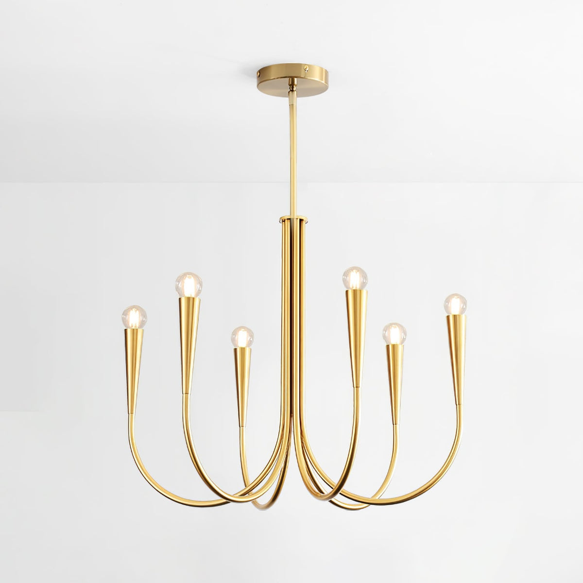 Contemporary Curve Swoop Arm Chandelier