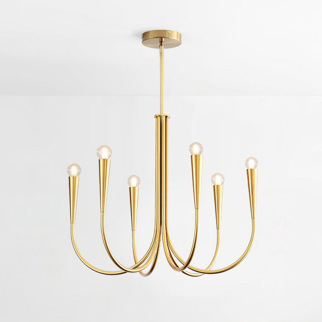 Contemporary Curve Swoop Arm Chandelier