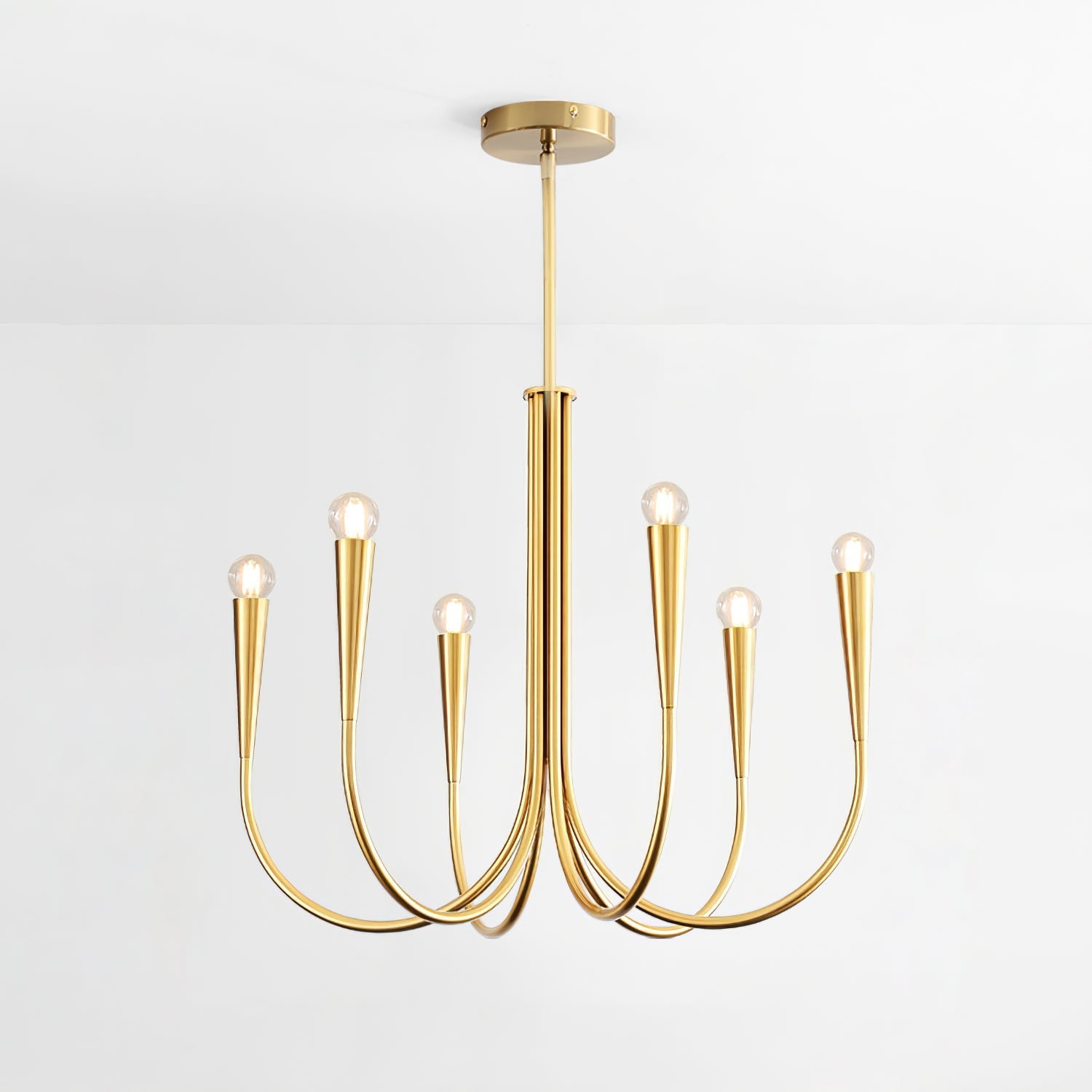 Contemporary Curve Swoop Arm Chandelier