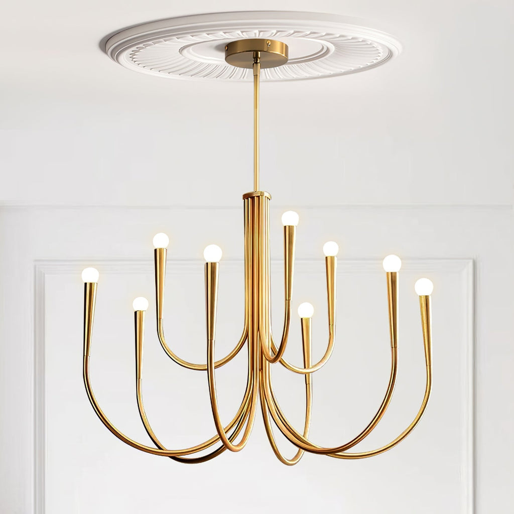 Contemporary Curve Swoop Arm Chandelier