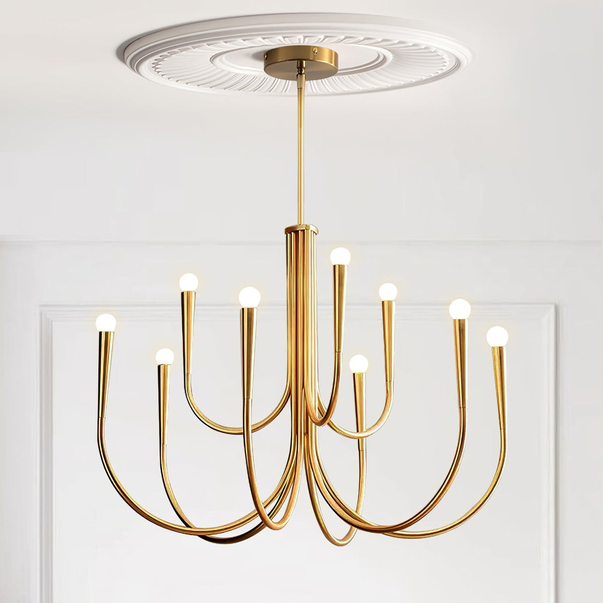 Contemporary Curve Swoop Arm Chandelier