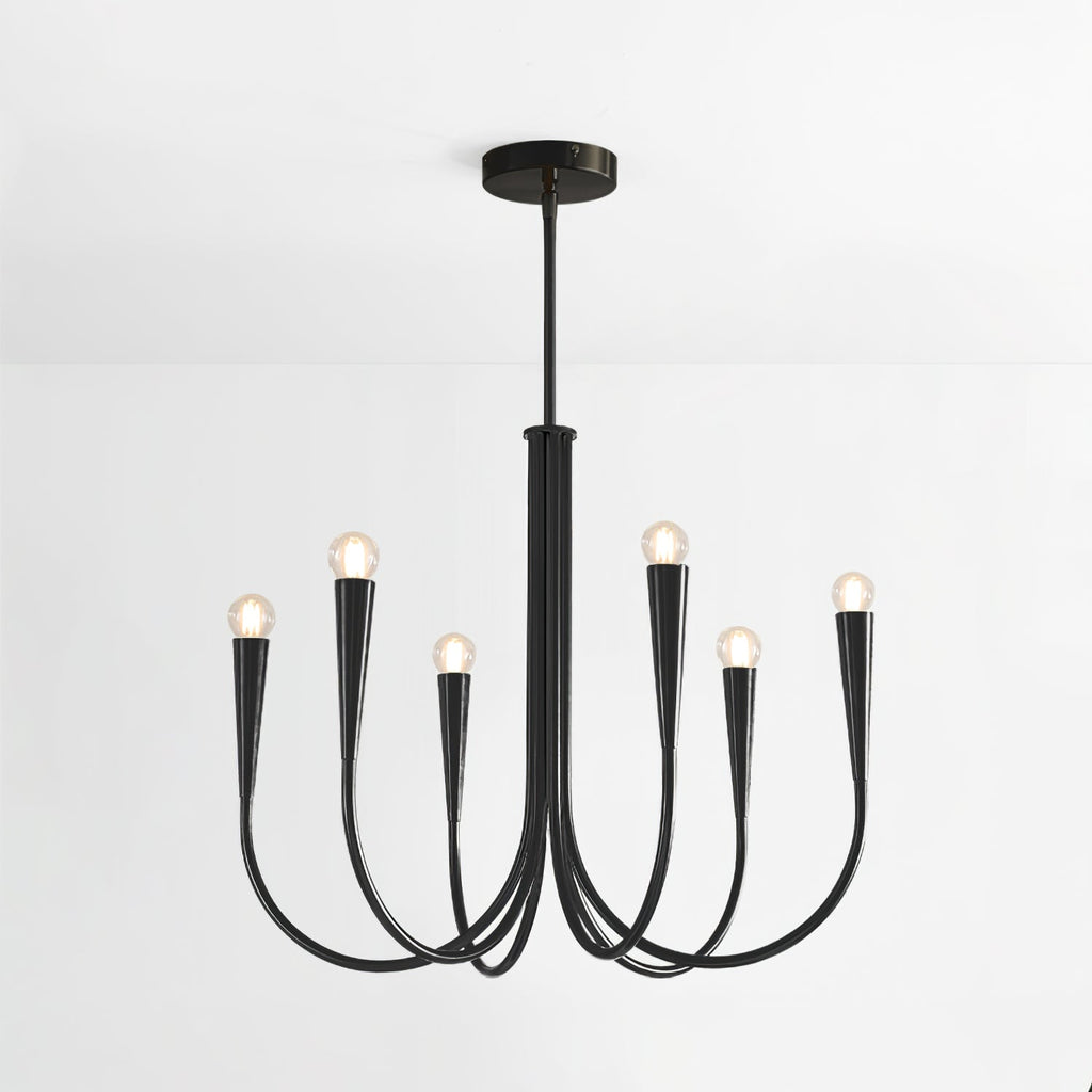 Contemporary Curve Swoop Arm Chandelier