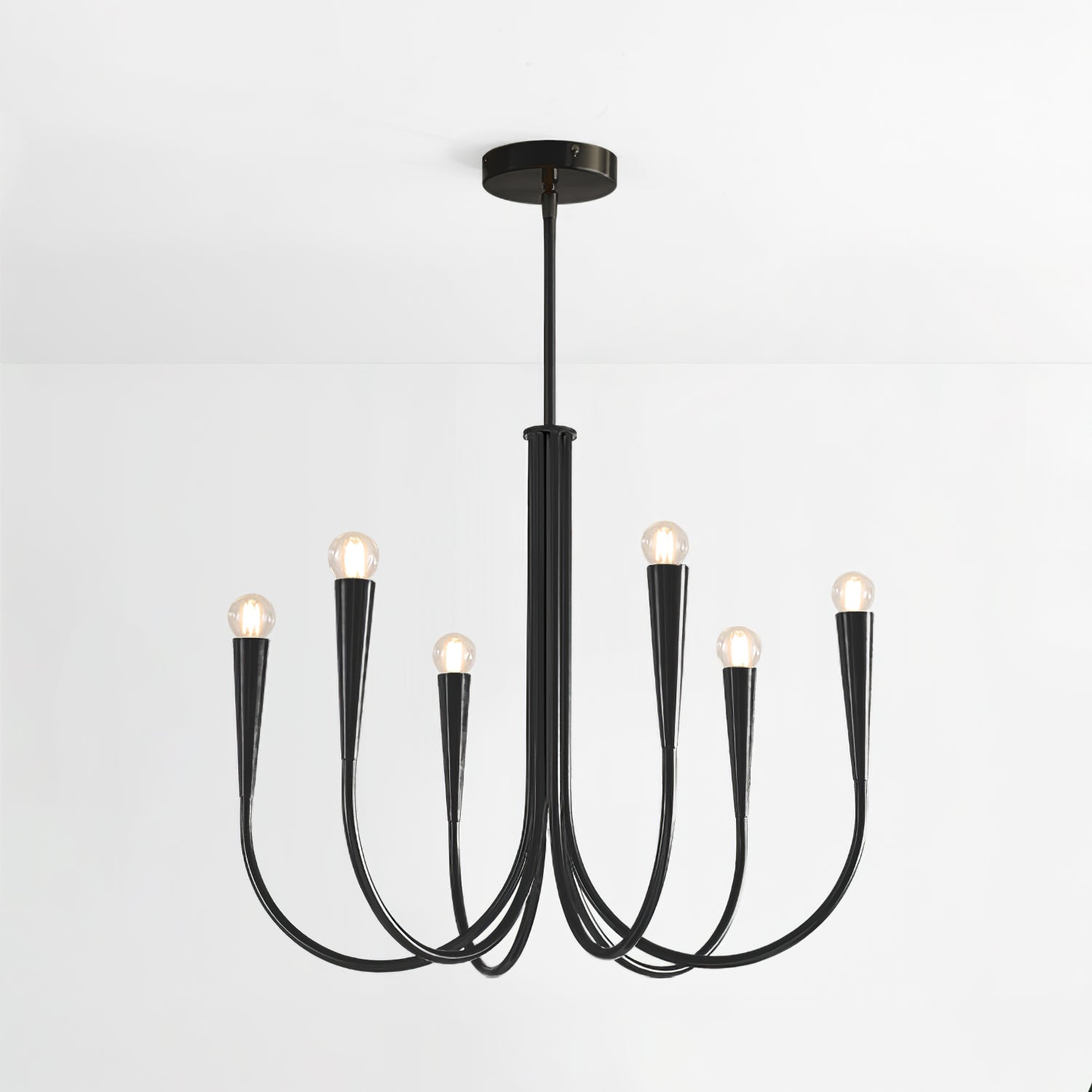 Contemporary Curve Swoop Arm Chandelier