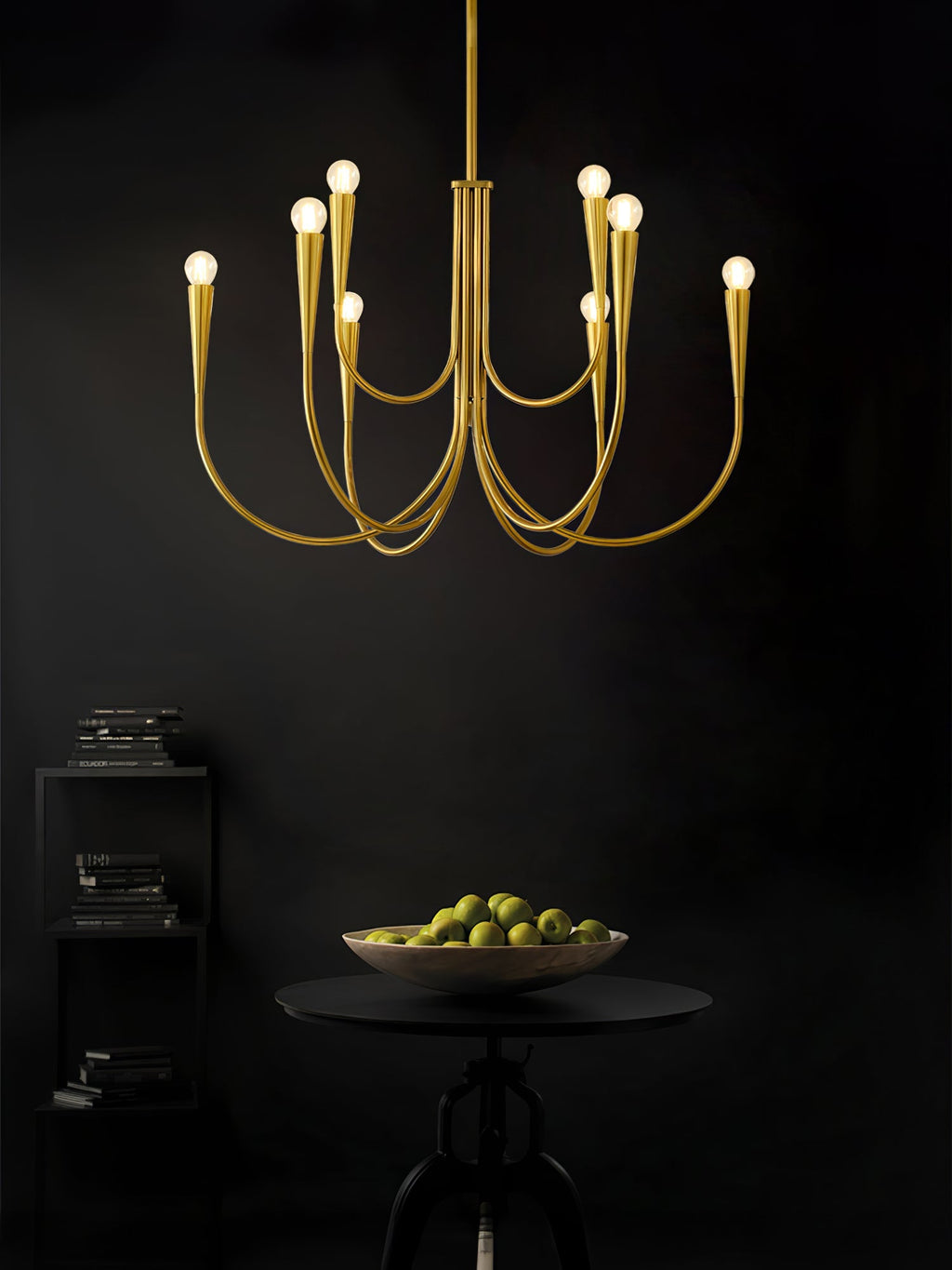 Contemporary Curve Swoop Arm Chandelier