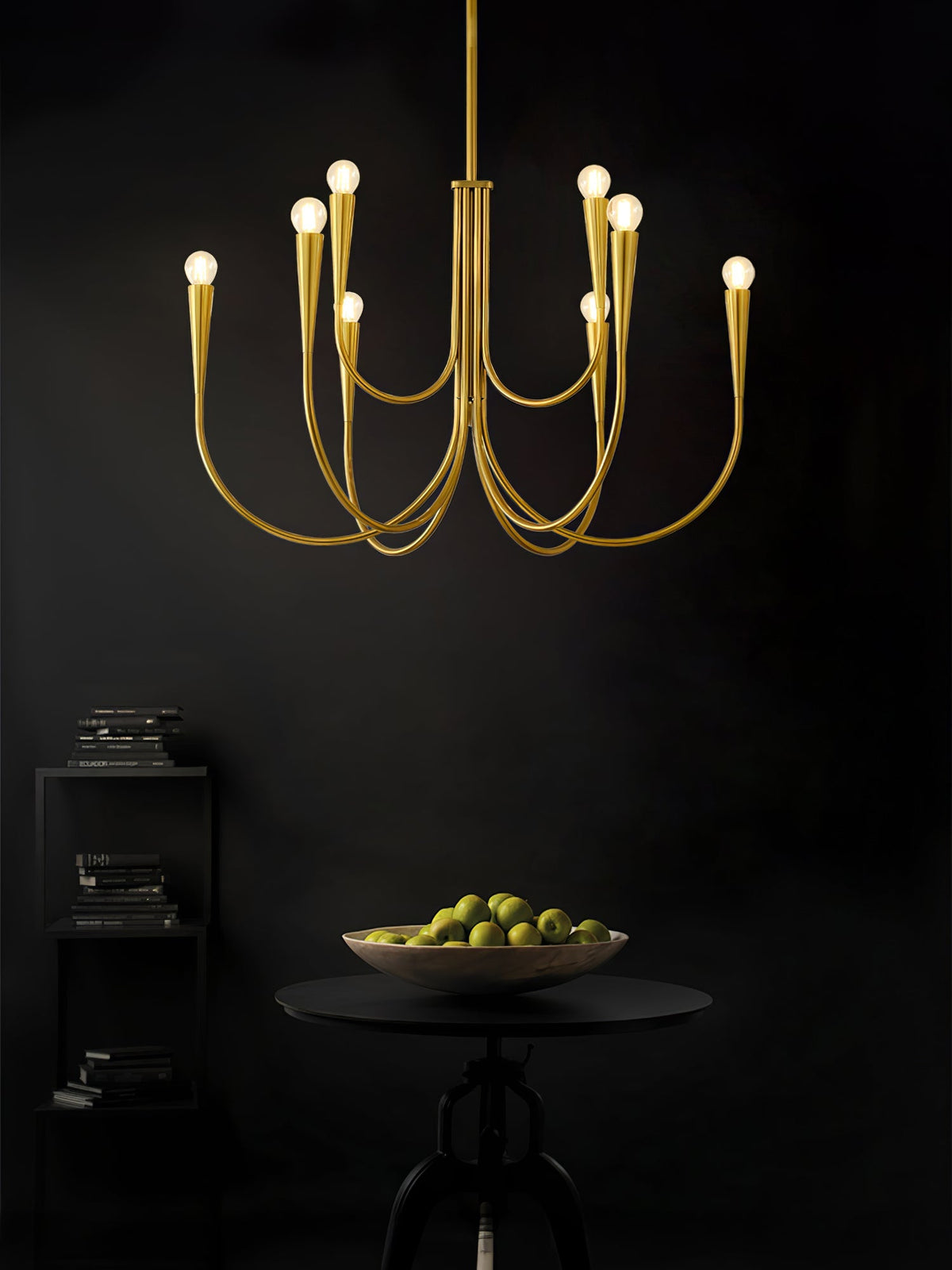 Contemporary Curve Swoop Arm Chandelier