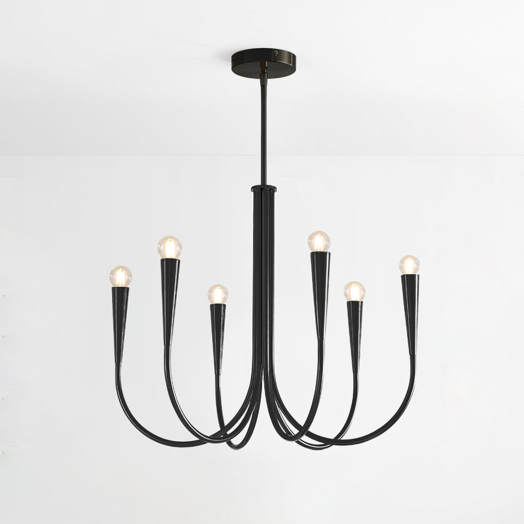 Contemporary Curve Swoop Arm Chandelier