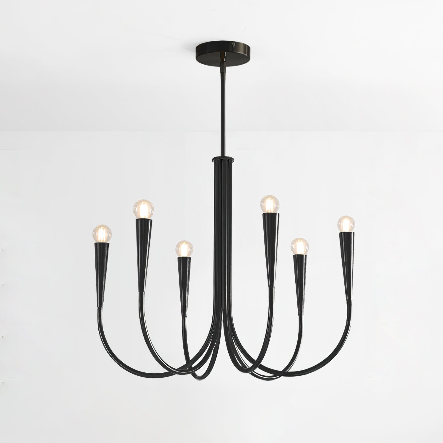 Contemporary Curve Swoop Arm Chandelier