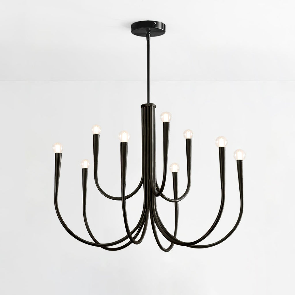 Contemporary Curve Swoop Arm Chandelier