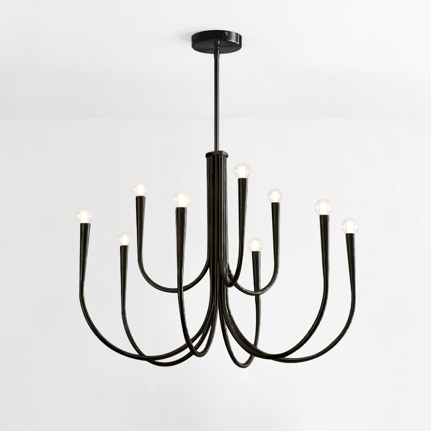 Contemporary Curve Swoop Arm Chandelier