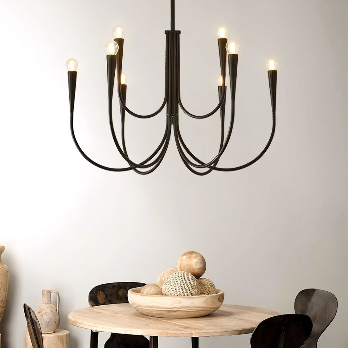 Contemporary Curve Swoop Arm Chandelier