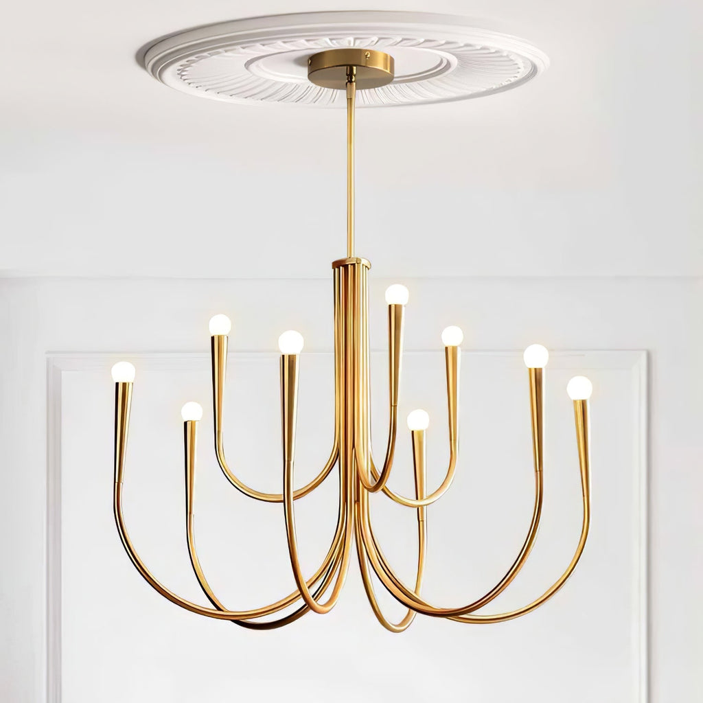 Contemporary Curve Swoop Arm Chandelier