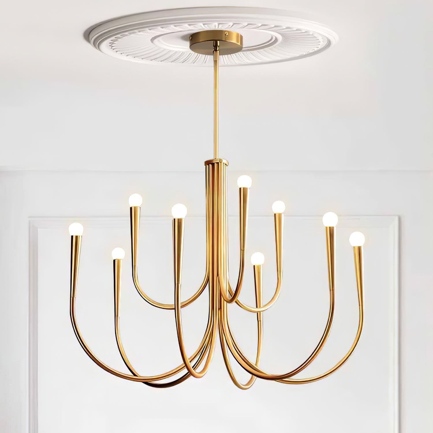 Contemporary Curve Swoop Arm Chandelier