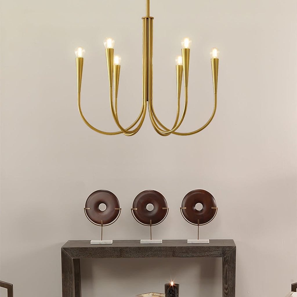 Contemporary Curve Swoop Arm Chandelier