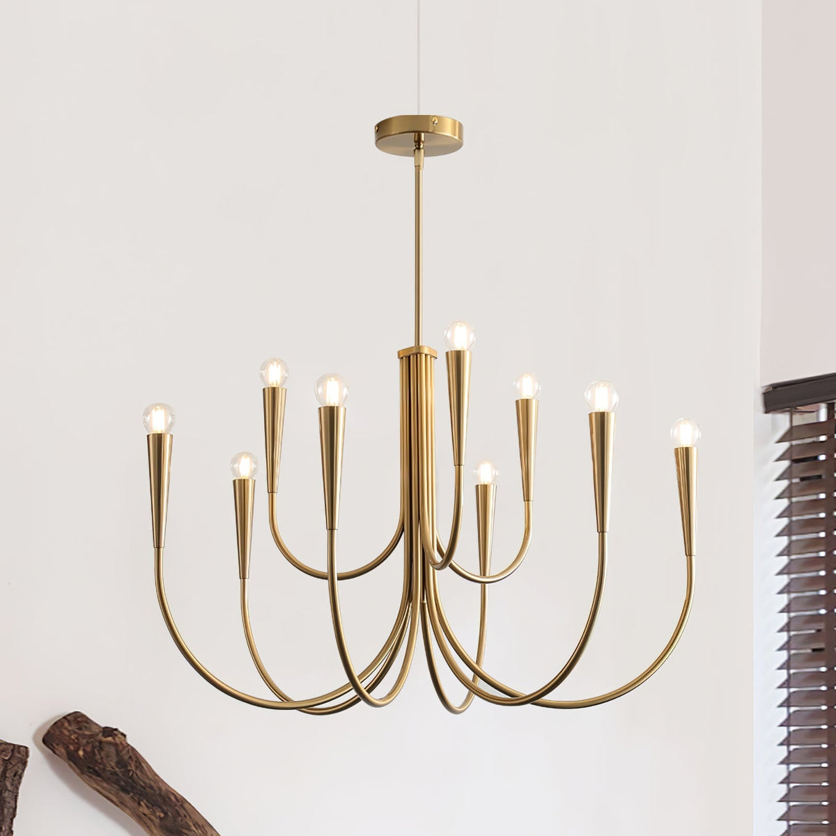 Contemporary Curve Swoop Arm Chandelier