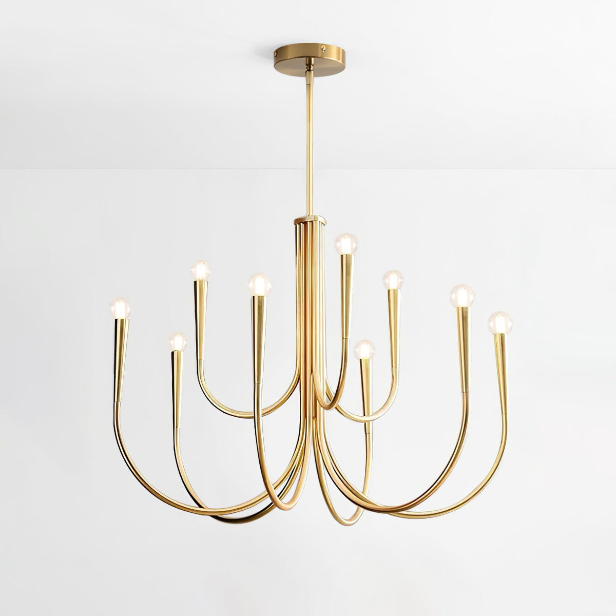 Contemporary Curve Swoop Arm Chandelier