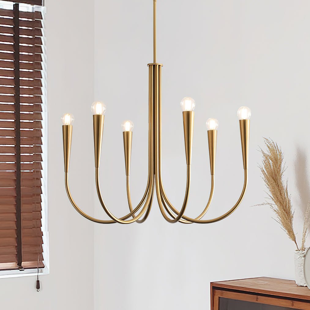 Contemporary Curve Swoop Arm Chandelier