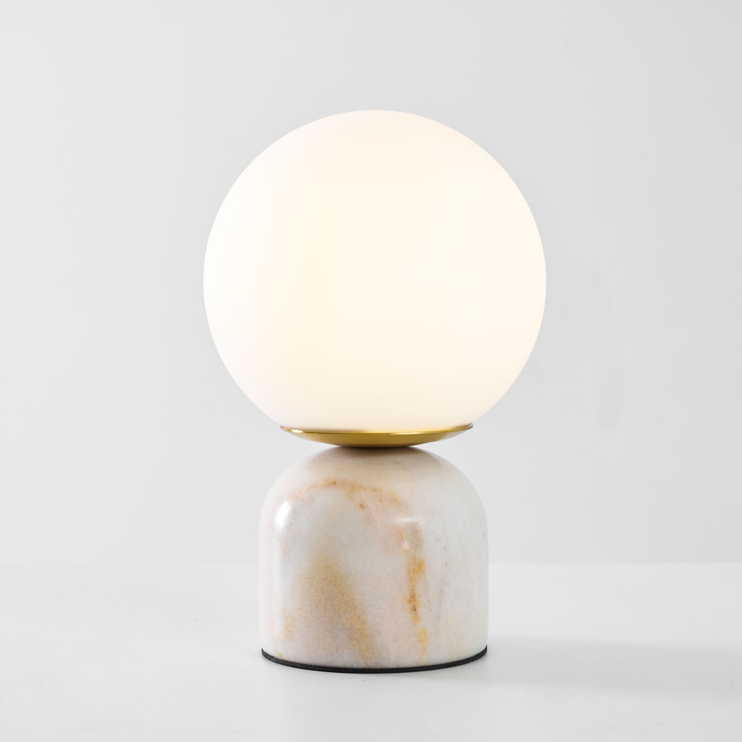 Sylas Marble Table Lamp — White Glass Orb