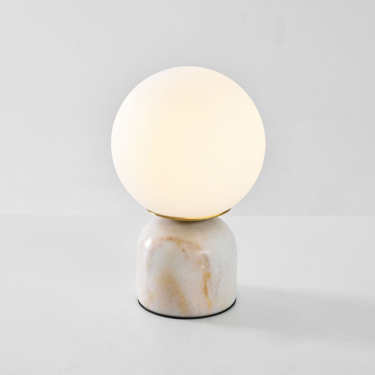 Sylas Marble Table Lamp — White Glass Orb