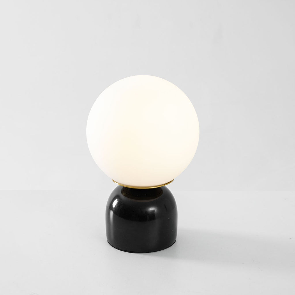 Sylas Marble Table Lamp — White Glass Orb