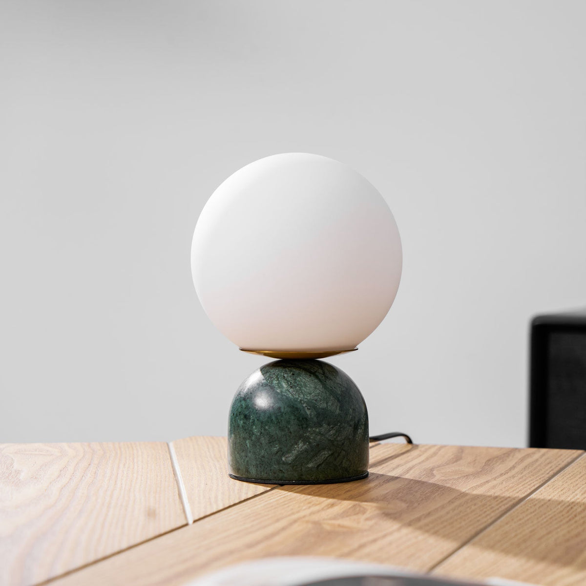 Sylas Marble Table Lamp — White Glass Orb